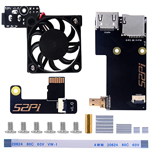 GeeekPi 1U Rack Accessories for Raspberry Pi 4B, Raspberry Pi Fan, Aluminum Heatsink, Micro HDMI to HDMI Board, TF Card to FPC Boards for Raspberry Pi 4B