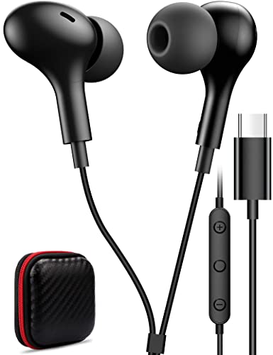 TITACUTE USB C Headphone for Samsung S23 S21 S20 S22 A53 Wired Earbuds Magnetic in-Ear Type C Earphone with Microphone Volume Control Bass Stereo Noise Canceling for Galaxy Z Flip Pixel 6 6a 7 OnePlus