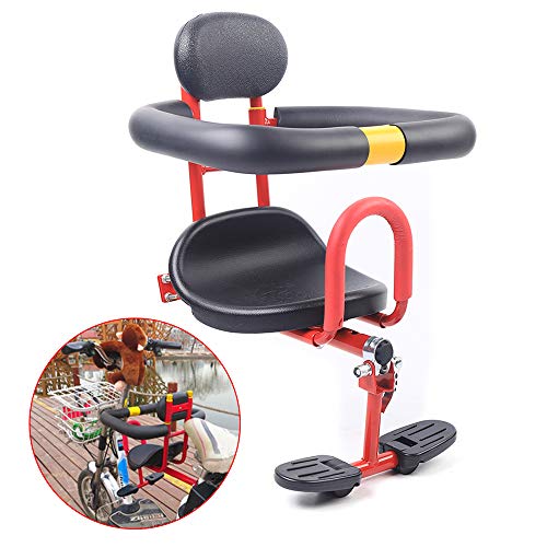 YIYIBYUS Baby Bike Seat Child Front Mount Safety Seat Portable Children Kids Carrier Seat with Sponge Guardrail Handrail for Bicycle Road Bike