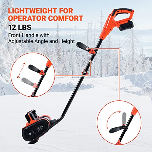 VOLTASK Cordless Snow Shovel, 18V（Same as 20v） | 11-Inch | 4.0 Ah Cordless Snow Blower, Battery Snow Blower with Adjustable Front Handle & Rotating Chute (4.0 Ah Battery & Quick Charger Included) | The Storepaperoomates Retail Market - Fast Affordable Shopping