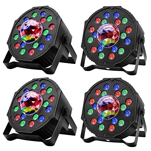 KUKFODY Disco Light 18+3 LED DJ Party Lights Sound Activated DMX Strobe Stage Lighting 7CH RGB Uplight for Events,Mobile DJ, Wedding,Parties etc.