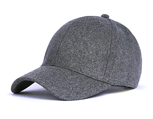 XXL Oversize Woolen Baseball Cap,Adjustable Structured Dad Hats for Big Heads,Fleece Lined Plain Golf Hat 22″-25.5″