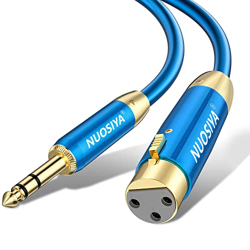 NUOSIYA XLR Female to 1/4 (6.35mm) TRS Cables 3ft, TRS to XLR Female Gold Plated Balanced Speaker Cord Quarter Inch Jack Lead Stereo Signal Interconnect Wire for Microphone, Mixer, Amplifier