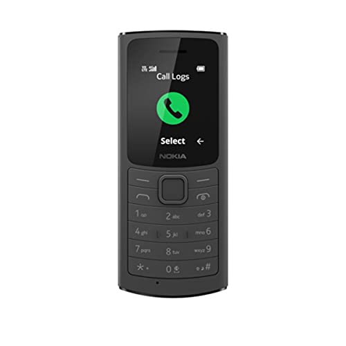 Nokia 110 4G Dual-SIM 48MB ROM + 128MB RAM (GSM Only | No CDMA) Factory Unlocked 4G/LTE Cell-Phone (Charcoal) – International Version