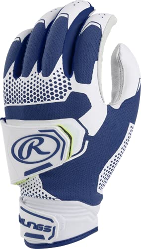 Rawlings | Workhorse PRO Fastpitch Softball Batting Gloves | Double Strap | Impax Pad | Adult Large | Navy