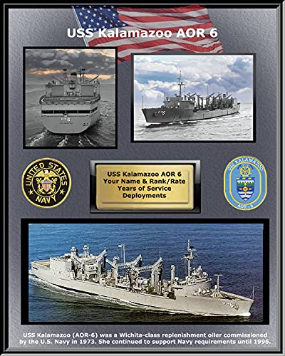 USS Kalamazoo AOR 6 1 Custom Personalized Photo. US Navy Ships, Navy Oiler.