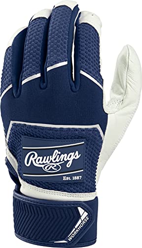 Rawlings | Workhorse Baseball Batting Gloves | Adult Large | Navy