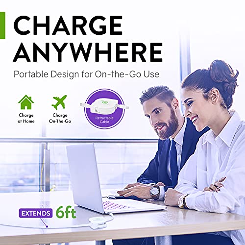 ReTrak USB C Cable, USB C to USB C 6ft Retractable Cable, 60W Power Delivery for MacBook, iPad Pro 2020, iPad Air 4, Dell, HP, Google Pixel 4a, and More | The Storepaperoomates Retail Market - Fast Affordable Shopping