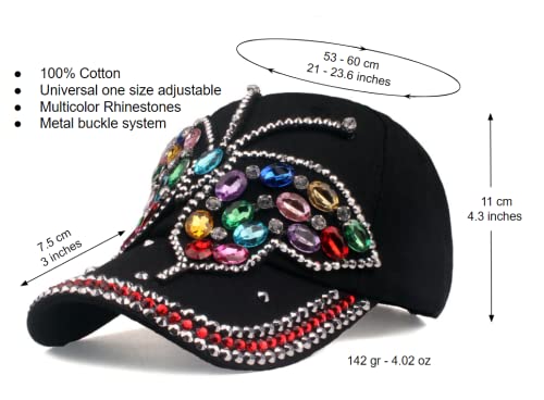 Hats for Women, Trucker hat, Baseball Cap, Beach hat, Summer hat, Rhinestone hat Black | The Storepaperoomates Retail Market - Fast Affordable Shopping