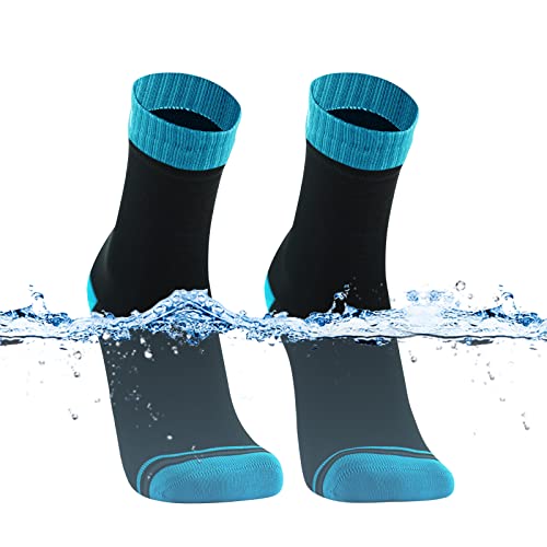 DexShell Essential Waterproof Combed Cotton Inner 3-Layer Laminated Breathable Socks Ultralite, Ankle Jet Black Blue,for Men&Women Medium