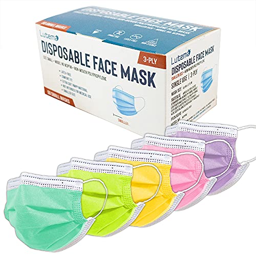 3-Ply Breathable Disposable Face Mask ASTM Level 3 Made in USA Design For Kids 50 Pack Cotton Candy