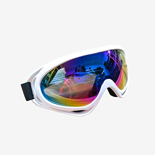 Ski Snowboard Goggles UV Protection Anti Fog Snow Goggles for Men Women Youth (white)
