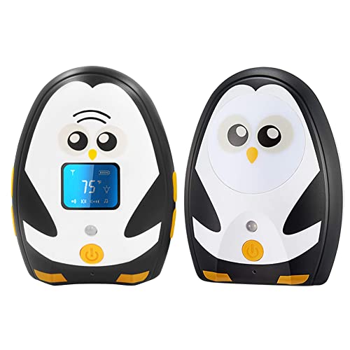TimeFlys Audio Baby Monitor Mustang QQ, Two-Way Talk, Long Range up to 1000 ft, Temperature Monitoring and Warning, Lullabies, Vibration, LCD Display, 1 Adaptor 2 Sets of Rechargeable Batteries