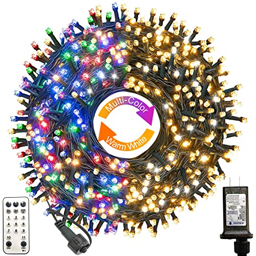 TINGHUI Christmas Lights Outdoor, Christmas Tree Lights, 108FT 300 LED with 11 Modes, Color Changing Christmas Lights String, Waterproof and Connectable, for Xmas Tree Decorations Garden Party