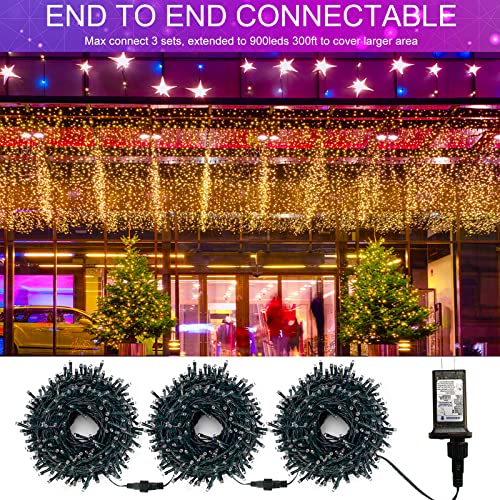 TINGHUI Christmas Lights Outdoor, Christmas Tree Lights, 108FT 300 LED with 11 Modes, Color Changing Christmas Lights String, Waterproof and Connectable, for Xmas Tree Decorations Garden Party | The Storepaperoomates Retail Market - Fast Affordable Shopping