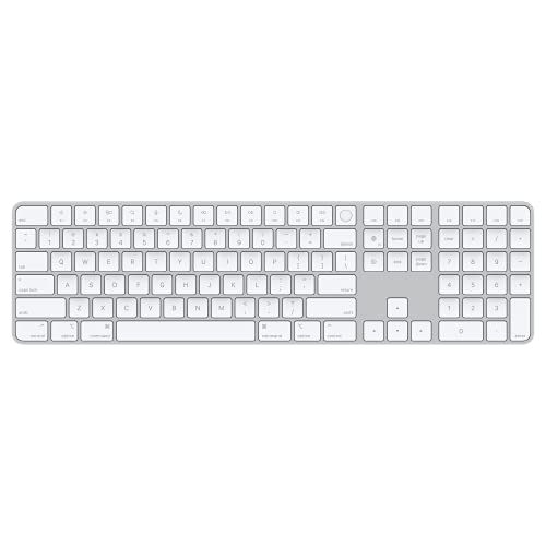 Apple Magic Keyboard with Touch ID and Numeric Keypad for Mac Computers Silicon (Wireless, Rechargable) – US English – White Keys