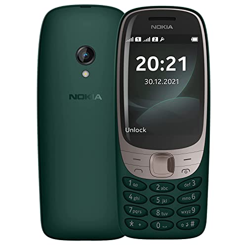Nokia 6310 (2021) Dual-SIM 16MB ROM + 8MB RAM (GSM Only | No CDMA) Factory Unlocked 2G GSM Cell-Phone (Dark Green) – International Version