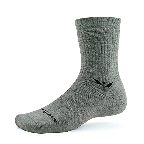 Swiftwick- PURSUIT HIKE SIX Lightweight Hiking Socks, Merino Wool (Heather, Medium) | The Storepaperoomates Retail Market - Fast Affordable Shopping