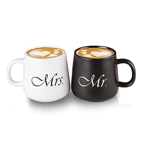 Mr and Mrs Coffee Mugs Set,Couple Gifts,Wedding Presents for Bridal Shower,Engagement Gifts for Couples, Newlyweds Gifts