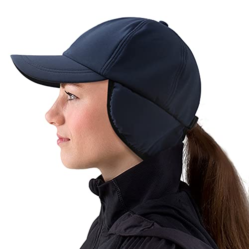 Womens Winter Baseball Cap with Earflaps Fleece Lined Warm Waterproof Hat Mens Outdoor Adventure Adjustable Cap