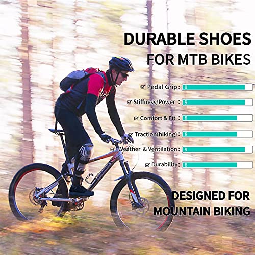 Mens MTB Mountain Bike Cycling Shoes for Flat Pedals,Suitable for Free Riding Mountain Biking D/H Enduro Cross Trail Commuter BMX,Grey 10 | The Storepaperoomates Retail Market - Fast Affordable Shopping