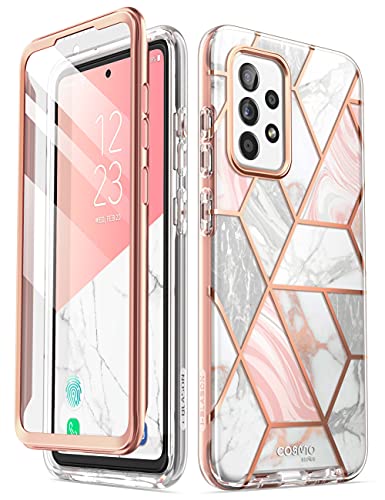 i-Blason Cosmo Series Case for Samsung Galaxy A52 & Galaxy A52s 5G/4G (2021 Release), Slim Full-Body Stylish Protective Case with Built-in Screen Protector (Marble)