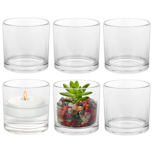 6 Pack Clear Glass Cylinder Vases, Table Flowers Vase Candle Holder for Home,Garden, Wedding Centerpiece Decorations and Formal Dinners (Width 4″, Height 4″)