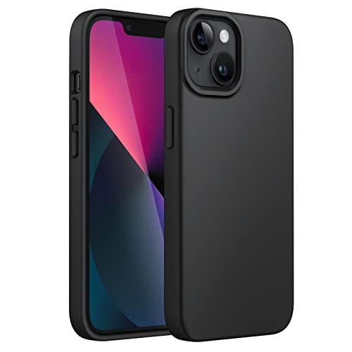 JETech Silicone Case Compatible with iPhone 13 6.1-Inch, Silky-Soft Touch Full-Body Protective Phone Case, Shockproof Cover with Microfiber Lining (Black)