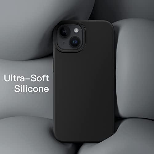 JETech Silicone Case Compatible with iPhone 13 6.1-Inch, Silky-Soft Touch Full-Body Protective Phone Case, Shockproof Cover with Microfiber Lining (Black) | The Storepaperoomates Retail Market - Fast Affordable Shopping