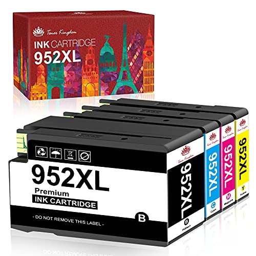 Toner Kingdom Remanufactured Ink-Cartridge Replacement for 952 XL 952XL Ink Cartridges for Officejet 8700 8702 8710 8730 7740 8720 8210 8216 8745 7720 8200 8736 8734 Printer Ink(4-Pack)