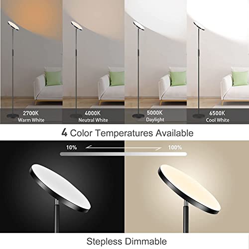 Upgrade Bright LED Floor Lamp with Remote, Multicolor and White Light Torchiere Room Lamp 2700K-6500K Dimmer Modern Standing Lamp, Sync to Music RGB Color Changing Floor Light for Living Room Bedroom | The Storepaperoomates Retail Market - Fast Affordable Shopping