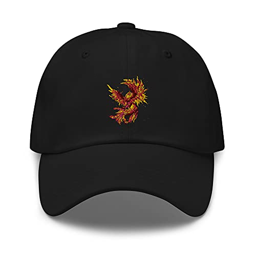 GetURS Phoenix hat | Phoenix Rising | Rise from Ashes | Mythical Bird Dad hat Black, One Size