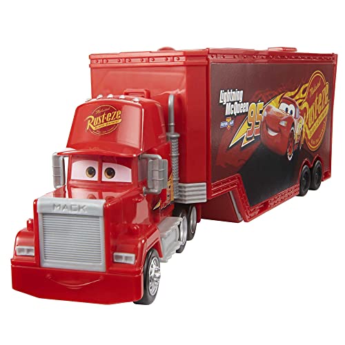 Disney and Pixar Cars Transforming Mack Playset, 2-in-1 Toy Truck & Tune-Up Station with Launcher, Lift & More, Movie-Inspired Graphics, Gift for Kids Ages 4 Years Old & Up