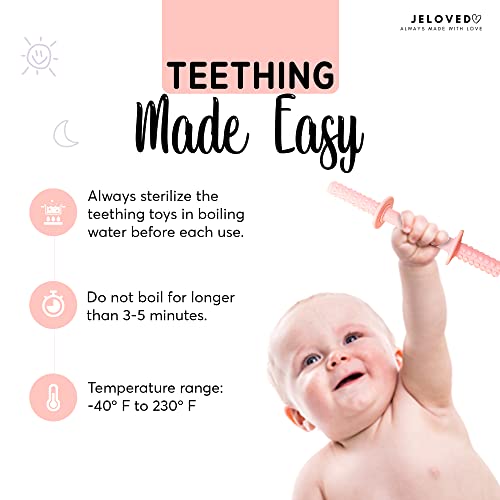 Jeloved Hollow Teether Tubes 4 Pack, Soft Silicone Baby Teething Toys for Baby with Safety Shield, Chew Straws Toy for Babies, Teether Tubes for Infants, BPA Free/Freezable/Dishwasher Safe | The Storepaperoomates Retail Market - Fast Affordable Shopping