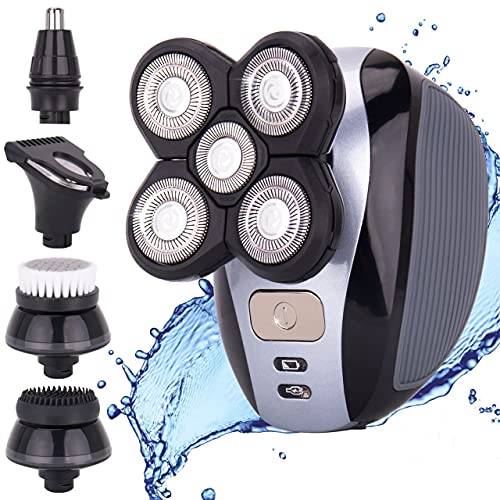 Head Shavers for Bald Men, Professional Head Shaver 5 in 1 Grooming Kit for a Perfect Bald Look, 4D Floating 5 Head Waterproof Cordless and Rechargeable