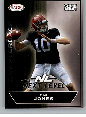2021 SAGE Hit Premier Draft #161 Mac Jones Next Level Pre-Rookie NCAA Football Trading Card in Raw (NM or Better) Condition