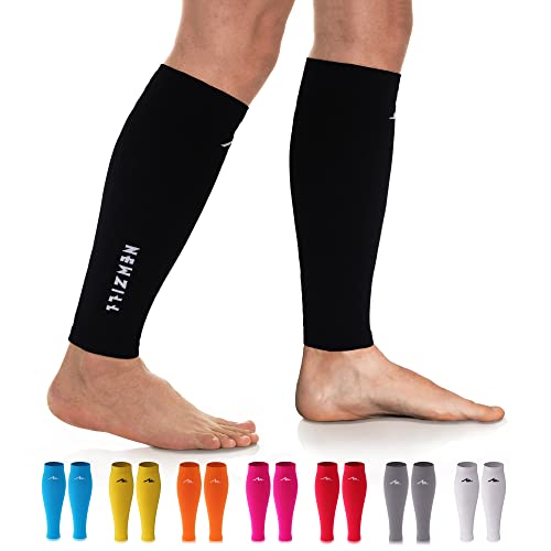 NEWZILL Compression Calf Sleeves (20-30mmHg) for Men & Women – Perfect Option to Our Compression Socks – For Running, Shin Splint, Medical, Travel, Nursing (Solid Black, XX-Large)