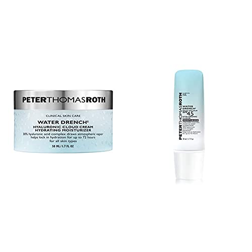 Peter Thomas Roth Water Drench Hyaluronic Cloud Cream Hydrating Moisturizer with Peter Thomas Roth Water Drench Broad Spectrum SPF 45 Hyaluronic Cloud Moisturizer