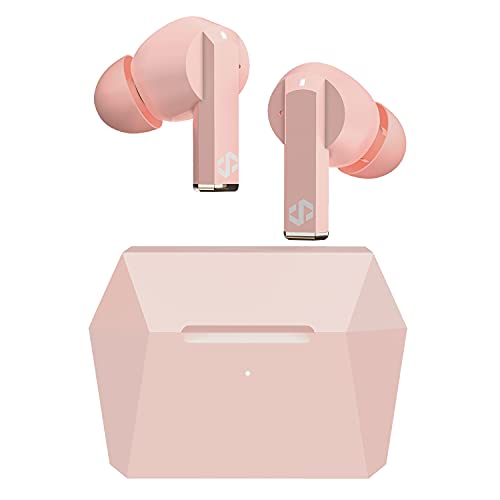 dyplay Active Noise Cancelling True Wireless Earbuds, Bluetooth 5.0 in-Ear Headphones with Premium Stereo Sound, 10min Fast Charge/Touch Control/Wireless Charge/20H Playtime (Pink)