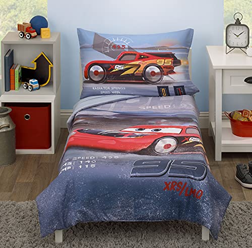 Crown Crafts Infant Products Disney Cars 4 Piece Toddler Bedding Set – Speedy Frenzy