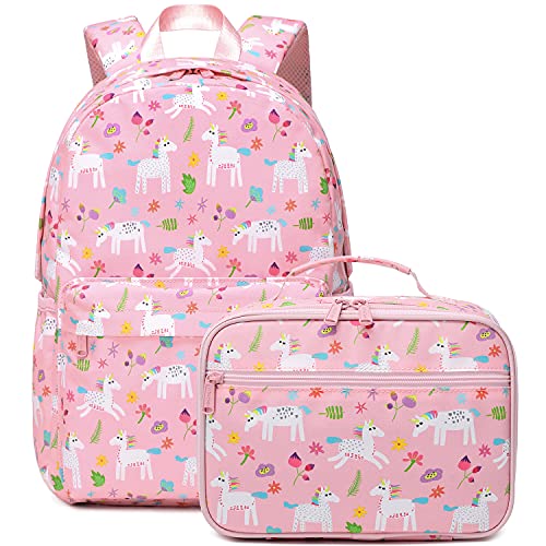 Abshoo Cute Lightweight Little Kids Backpacks for Boys and Girls Preschool Backpack With Lunch Bags (Unicorn Pink A)