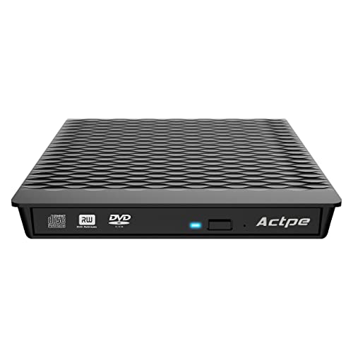 Actpe USB 3.0 External DVD Burner Writer Recorder CD/DVD ROM Player PC Optical Drive External DVD Drive Optical Drive