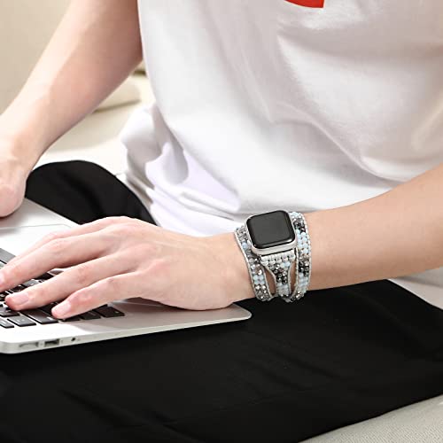 TinoBand Boho Bracelet Apple Watch Band for Women Men 3 Wraps Bracelet Cape Diablo Compatible with 38mm/40mm/41mm,42mm/44mm/45mm,Boho Beaded Apple Watch Band Replacement for Series 7/6/5/4/3/2/1/SE | The Storepaperoomates Retail Market - Fast Affordable Shopping