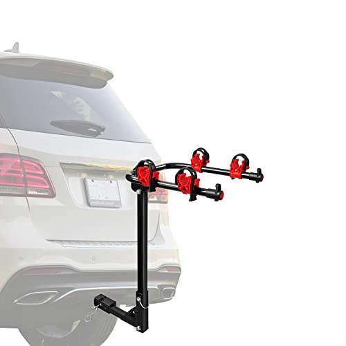 EDOSTORY Platform Hitch Mount Bike Rack,Foldable 2 Bicycle Rack fit for Cars, Trucks, SUV and Sedan with 1.25″ and 2″ Hitch Receiver-Hitch Stabilizer