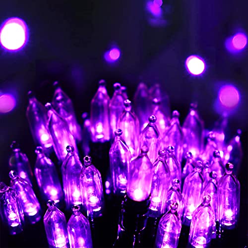 Vicila Halloween String Lights Purple, 100 LED Christmas Lights Outdoor 8 Modes Connectable Mini Lights String Plug in for Garden, Patio, Trunk, Holiday, Xmas Tree Decor-100LED Purple