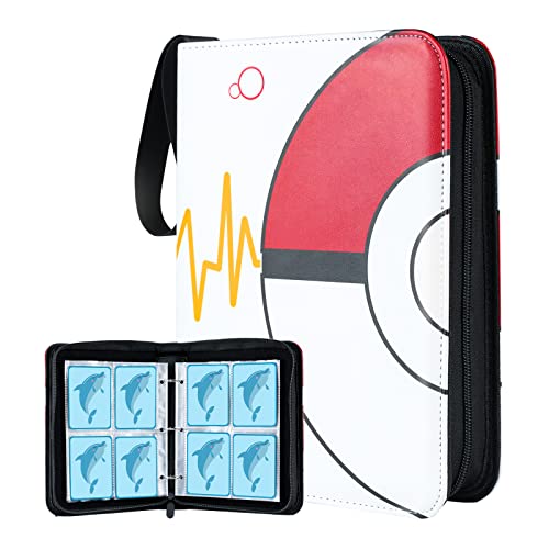 TiMOVO Card Binder Holder for Game Cards, Trading Card Collection Album Binder Storage Carry Case with 4-Pocket Pages Holds Up to 400 Cards, Zipper Binder Card Holder for TCG Baseball Football Cards