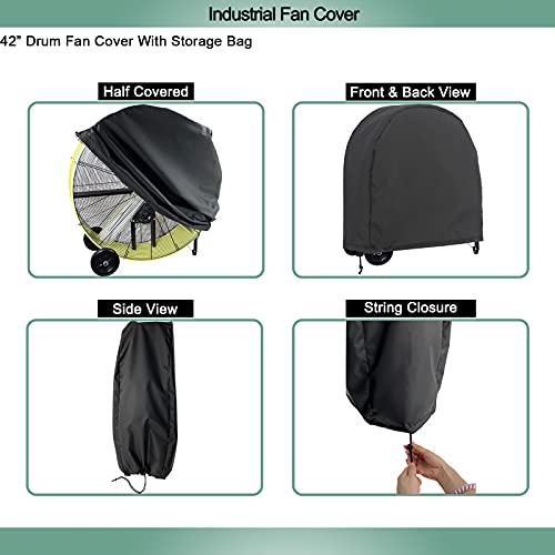 ELONGRIVER Industrial 42″ Belt Drive Drum Fan Cover, Waterproof&Dustproof Cover for 42″ Barrel Fan,Commercial Floor Fan Cover in Heavy Duty Polyester for Outdoor and Indoor(L47xW21.5xH46″) | The Storepaperoomates Retail Market - Fast Affordable Shopping