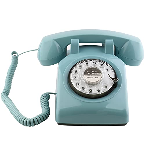 Sangyn Retro Rotary Telephone 1960’s Style Old Fashioned Vintage Home Phone with Mechanical Ringer and Speaker Function