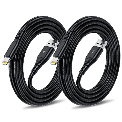 iPhone Charger Cable 10 ft (2Pack), [Apple MFi Certified] Extra Long 10 Foot Lightning Cable, 10 feet iPhone Charger Fast Charging Cord for iPhone 13 12 11 Pro Max XR XS X 8 7 6 Plus SE iPad-Black