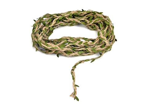 KELLYJIA 4 Pack Green Leaf Ribbon Burlap Twine, 5MM Jungle Vines Hemp Rope Decoration Garland for Crafts Gift Wrapping Party Wedding Home Garden | The Storepaperoomates Retail Market - Fast Affordable Shopping